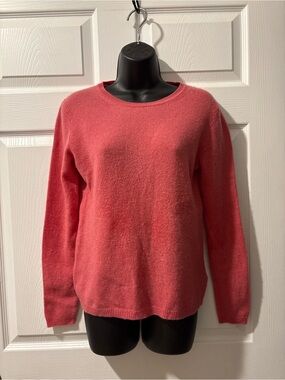 “Ellen Tracy 100% Cashmere Sweater Pink Crewneck Soft Knit Women’s Medium”